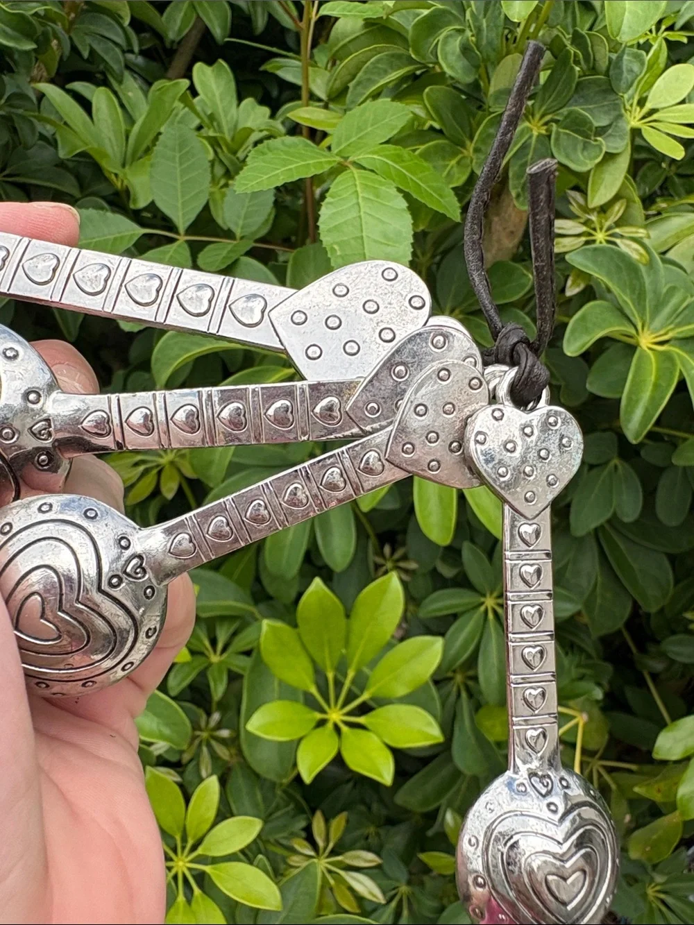 Silver Heart-Themed Measuring Spoon Set